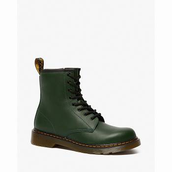 Dr Martens 1460 Kožené Lace Up - Zelene Cizmy Detske, DR0416